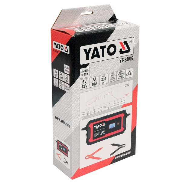 Зарядное  устройство с LCD дисплеем YATO YT-83002 для аккумуляторов 6V/12V 51252 фото
