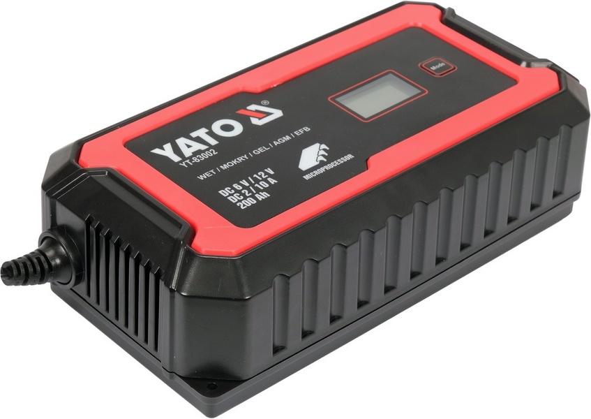Зарядное  устройство с LCD дисплеем YATO YT-83002 для аккумуляторов 6V/12V 51252 фото
