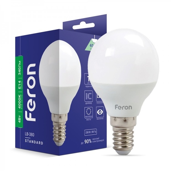 Лампа Feron LED LB-380 Р45 230V 4W E14 4000K 44011 фото