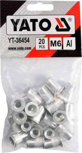 Нитрогайка алюминиевая YATO YT-36454 М6, І-14мм, 20шт 45549 фото