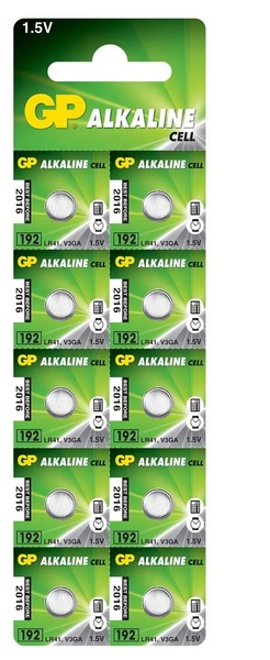 Батарейка GP Alkaline button cell 1.5V192-U10 AG3, LR41 40788 фото