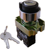 Кнопка поворотная АсКО XB2-BG21 2-позиционная с ключем N/O 16257 фото