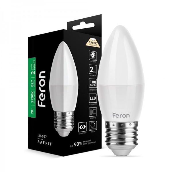 Лампа Feron LED LB-197 С37 230V 7W 700Lm E27 2700K 36465 фото