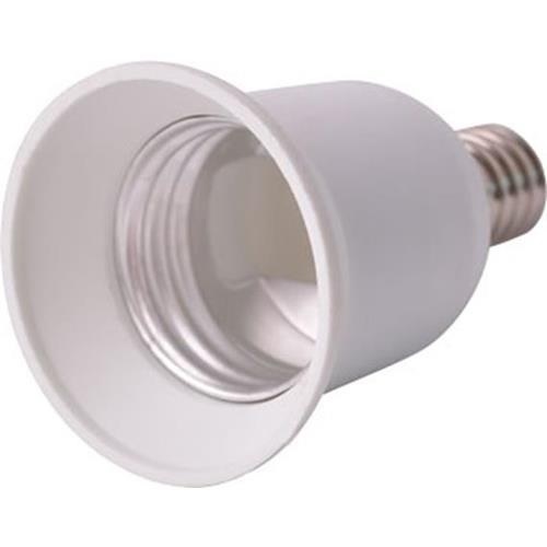 Патрон перехідник e.lamp adapter. E14/Е27 white, з цоколю Е14 на Е27 пластик 28485 фото