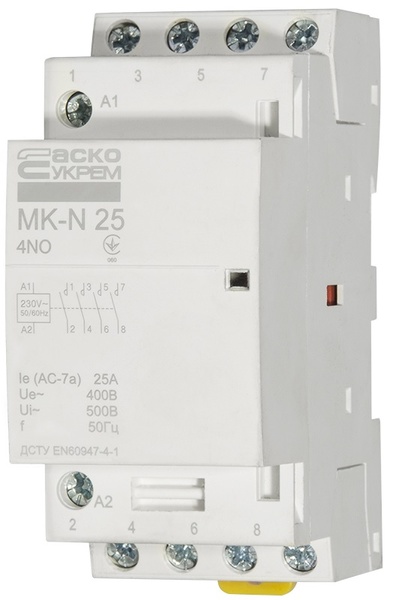 Модульний контактор MK-N 4P 25A 4NO 220V 49274 фото