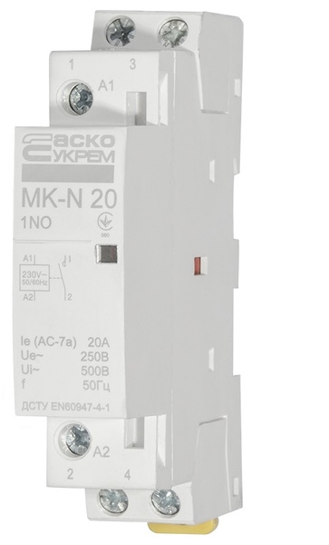 Модульний контактор MK-N 1P 20A 1NO 220V 51338 фото