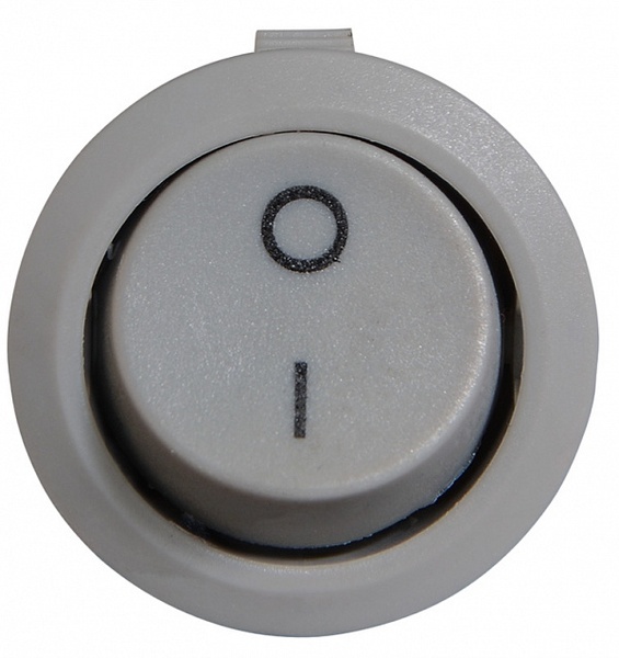 Переключатель приборный (YL213-01) 1-клавишный 2-позиционный круглый серый 05643 фото
