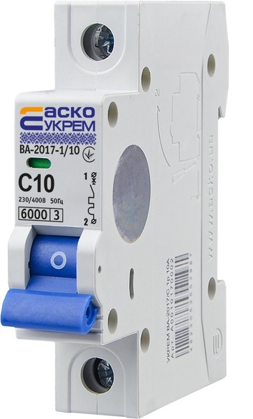 Автоматичний вимикач АсКО ВА2017 10А 1р С 38085 фото