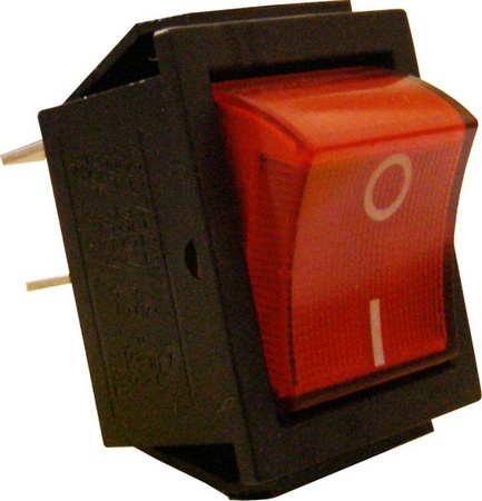 Переключатель приборный 1-клавишный 2-поз. зелёный с подсветкой (KCD7-АсКО) 23192 фото