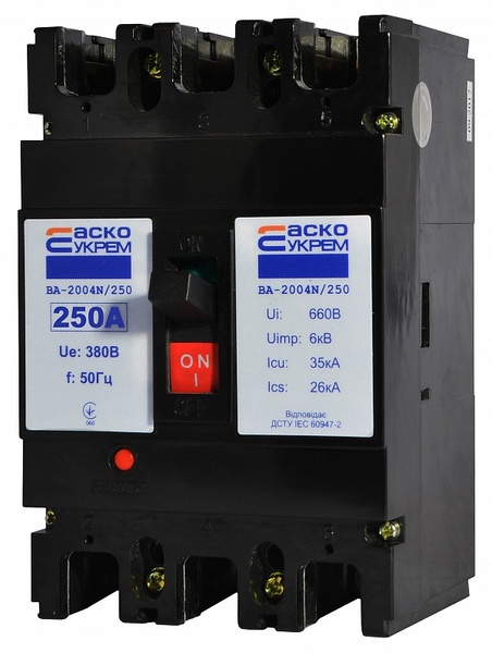Автоматичний вимикач АсКО ВА2004N/250 250А 3р 39968 фото