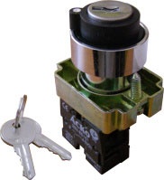 Кнопка поворотная АсКО XB2-BG03 3-позиционная с ключем N/O N/O 12552 фото