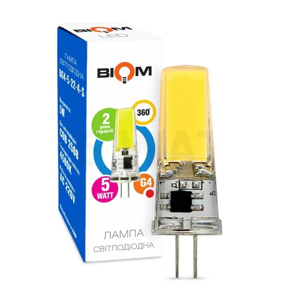 Свiтлодiодна лампа Biom G4 3.5W 1507 4500K AC220 46341 фото