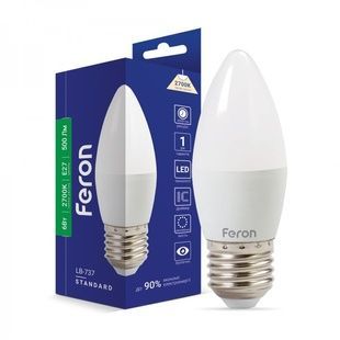 Лампа Feron LED LB-737 C37 230V 6W E27 2700K 39898 фото