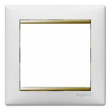 Рамка (Legrand-Valena-774281) 1-кратная белая/золото 07256 фото