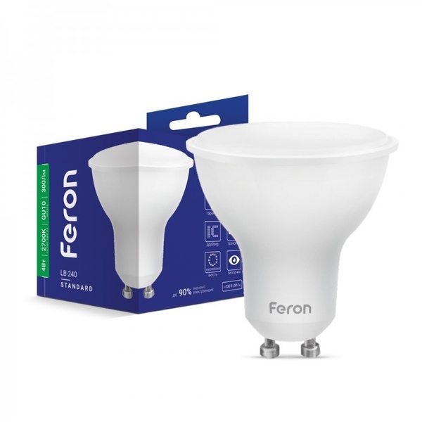 Лампа Feron LED LB-240 MRG GU10 230V 4W 2700K 36133 фото