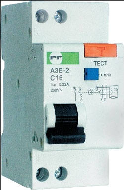 Автомат захистного відключення (Промфактор АЗВ-2) 32A 2р 30mА (UA1.059.0066081-05) 16864 фото
