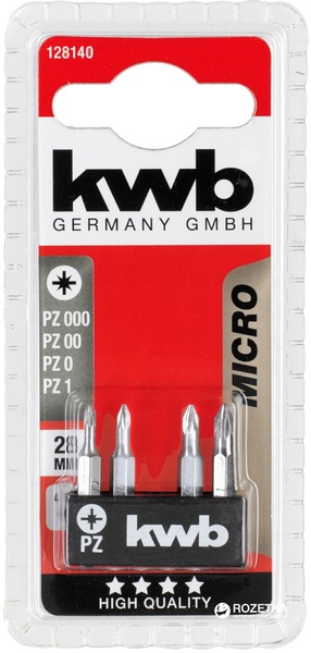 Набір мікро-біт (KWB 128140) PZ000,00,0,1 /28 мм, 4 шт 38574 фото
