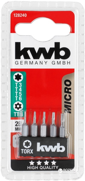 Набір мікро-біт (KWB 128240) Torx4,5,6,7,8/28 мм, 5 шт 38575 фото
