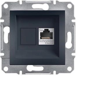 Розетка ком . RJ45 кат.5е UTP, антрацит, Asfora EPH4300171 44824 фото