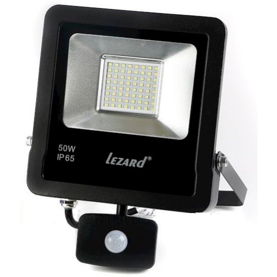 Прожектор світлодіодний з датчиком руху Lezard 50W, IP65 6500K 4000Lm PAL6550S 45301 фото