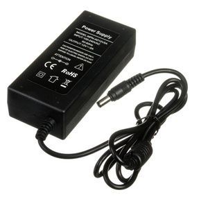 Блок живлення пластиковий 12V 5А - 60W зі штекером та кабелем 5.5х2.5 мм 27174 фото