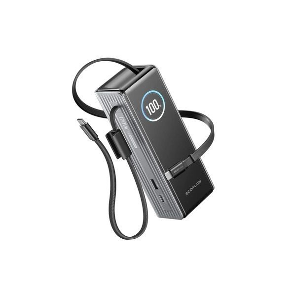 Павербанк EcoFlow RAPID Power Bank з кабелями 25000mAh сріблястий EF-RAPID25K100W-S-EU фото