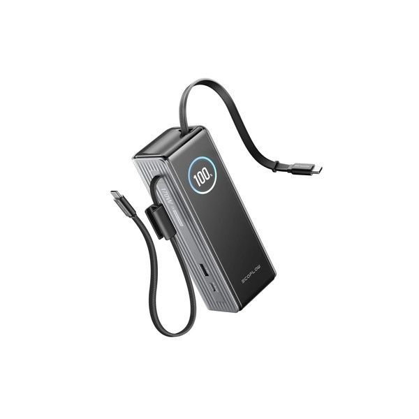 Павербанк EcoFlow RAPID Power Bank з кабелями 25000mAh сріблястий EF-RAPID25K100W-S-EU фото