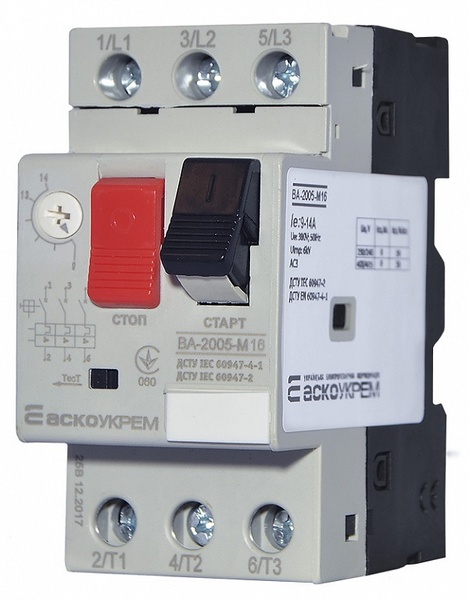 Автоматичний вимикач захист двигуна АсКО ВА2005 м 6 9,0....14,0А 05458 фото