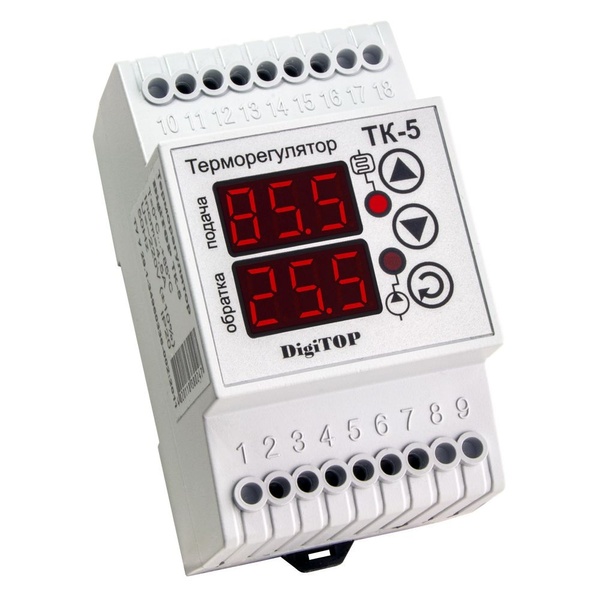 Терморегулятор ТК-5 6А/220V, t 0*+125*, 2-кан. 13661 фото