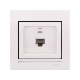 Розетка комп. RJ-45 біла DERIY Lezard 39119 фото