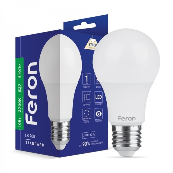 Лампа Feron LED LB-700 A60 230V 10W E27 2700K 33241 фото