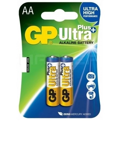 Батарейка GP ULTRA + ALKALINE 1.5V 15AUPHM-2S2 лужна,LR6, AA 39548 фото