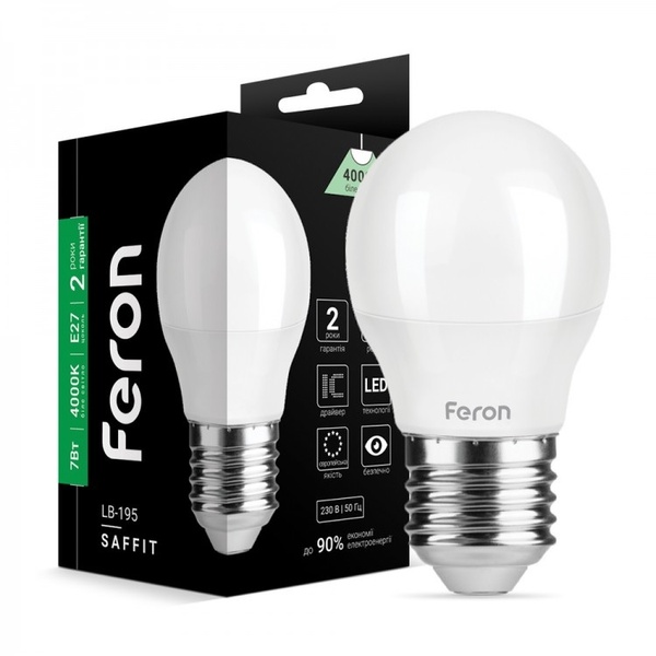 Лампа Feron LED LB-195 G45 230V 7W 700Lm E27 4000K 37268 фото