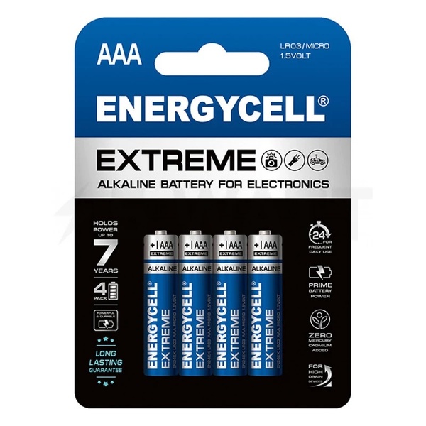 Батарейка лужна Energycell 1.5V LR03 AAA(EN24EX-B4 ) блістер 49640 фото