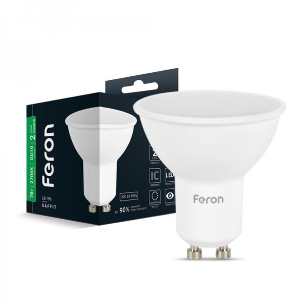 Світлодіодна лампа Feron LB-196 7Вт GU10 2700K 46455 фото