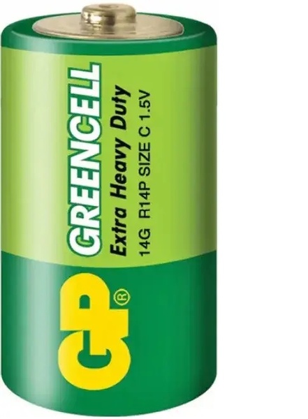 Батарейка GP GREENCELL 1.5V сольова, 14G-S2, R14,C 35910 фото