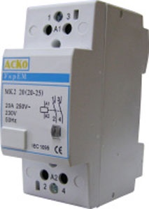 Контактор 2-модульний АсКО м 2-20 20А на DIN-рейку 2N/O кат.220V 13587 фото