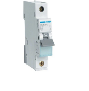 Автомат (Hager MCN140A) In=40А, 1п, С, 6 kA, 1м 51678 фото
