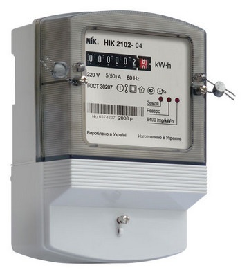 Счетчик электроэнергии 1-тарифный NIK 2102-04 М2В, 5(50)А, 1ф, електромех. 23111 фото