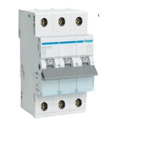 Автомат (Hager MCN310A) In=10А,3п, С, 6 kA, 3м 51858 фото