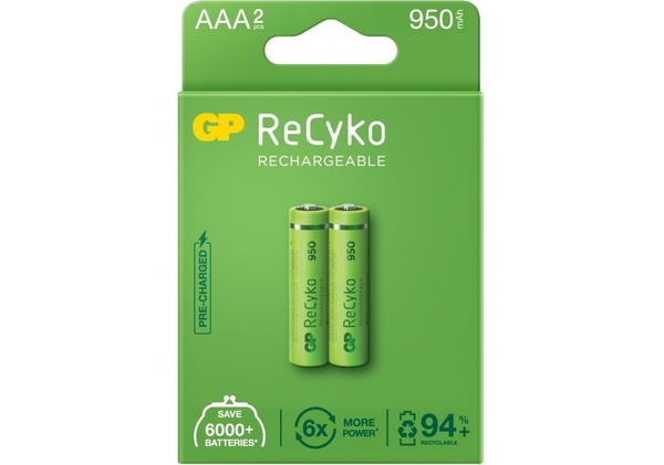 Акумулятор GP ReСyko Rechargeable AAA 1000mAh, 2шт.  38488 фото