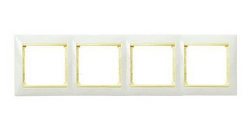 Рамка (Legrand-Valena-774484) 4-кратная белая/желтая опал 07305 фото
