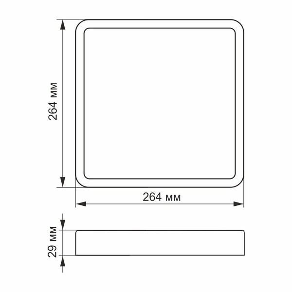 LED Світильник накладний квадрат VIDEX 24W 5000K White 51155 фото