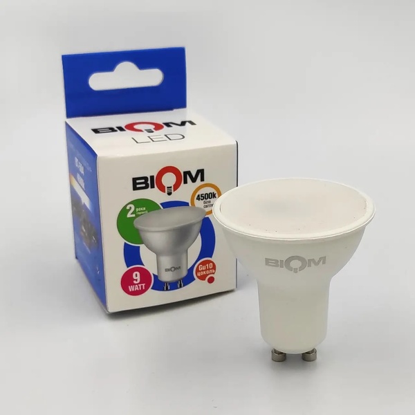 Світлодіодна лампа Biom BT-594 MR16 9W GU10 4200К матова 48380 фото