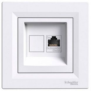 Розетка комп'ютерна RJ45 кат.5е UTP Schneider серія Asfora Білий EPH4300121 31749 фото