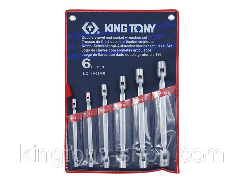 Набір ключів торцевих King Tony1A06MR з карданом 6-19м 6 предм тів 26103 фото
