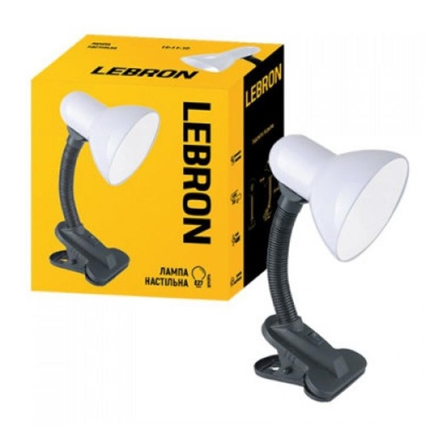 Лампа настольная на прищепке LEBRON L-TL-Clip E27, 40W белая 00999 фото