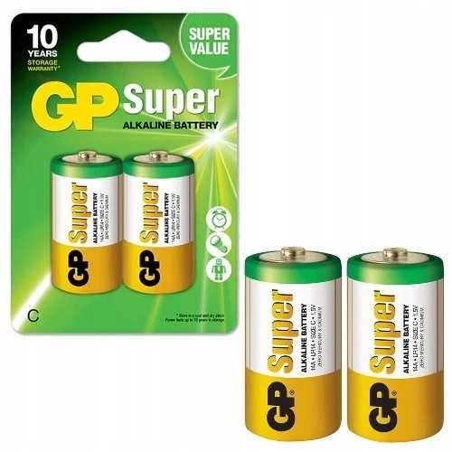 Батарейка GP SUPER ALKALINE 1.5V 14A-U2, LR14,C 37252 фото