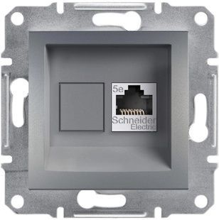 Розетка ком . RJ45 кат.5е UTP, сталь EPH4300162 40546 фото