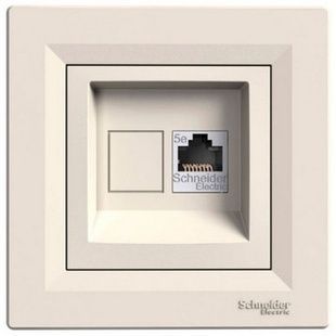 Розетка комп'ютерна RJ45 кат.5е UTP Schneider серія Asfora Кремовий EPH4300123 31756 фото